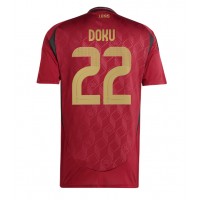 Camiseta Bélgica Jeremy Doku #22 Primera Equipación Replica Eurocopa 2024 mangas cortas